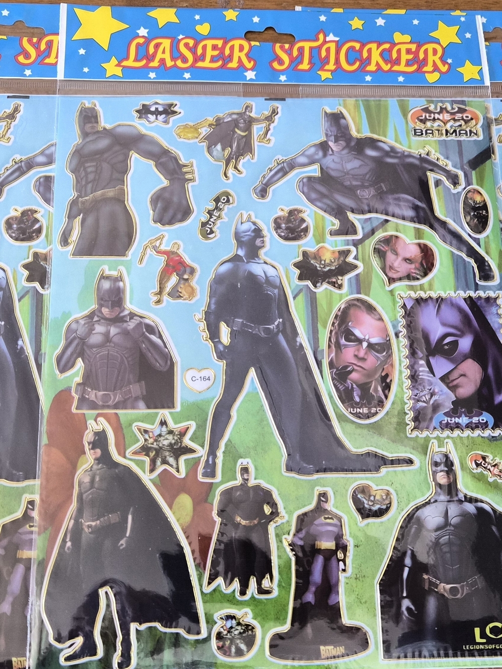 Batman Laser Sticker Sheet - Black & Gold Accents